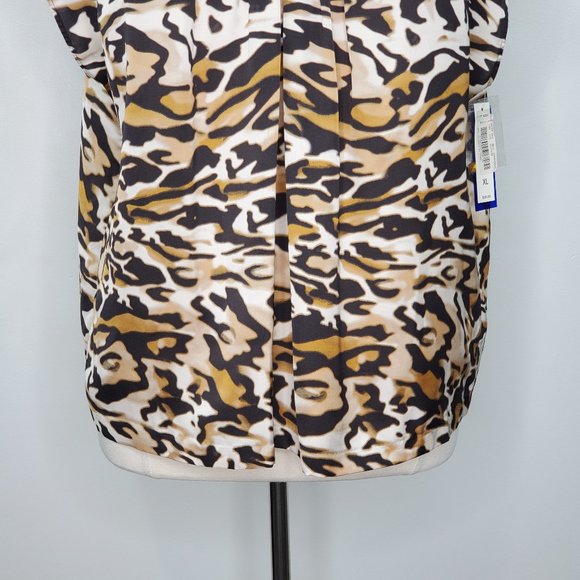 Peter Nygard Style #1216Z610 Animal Tiger Print Stud Detail Top NEW NWT Size XL - Picture 3 of 13